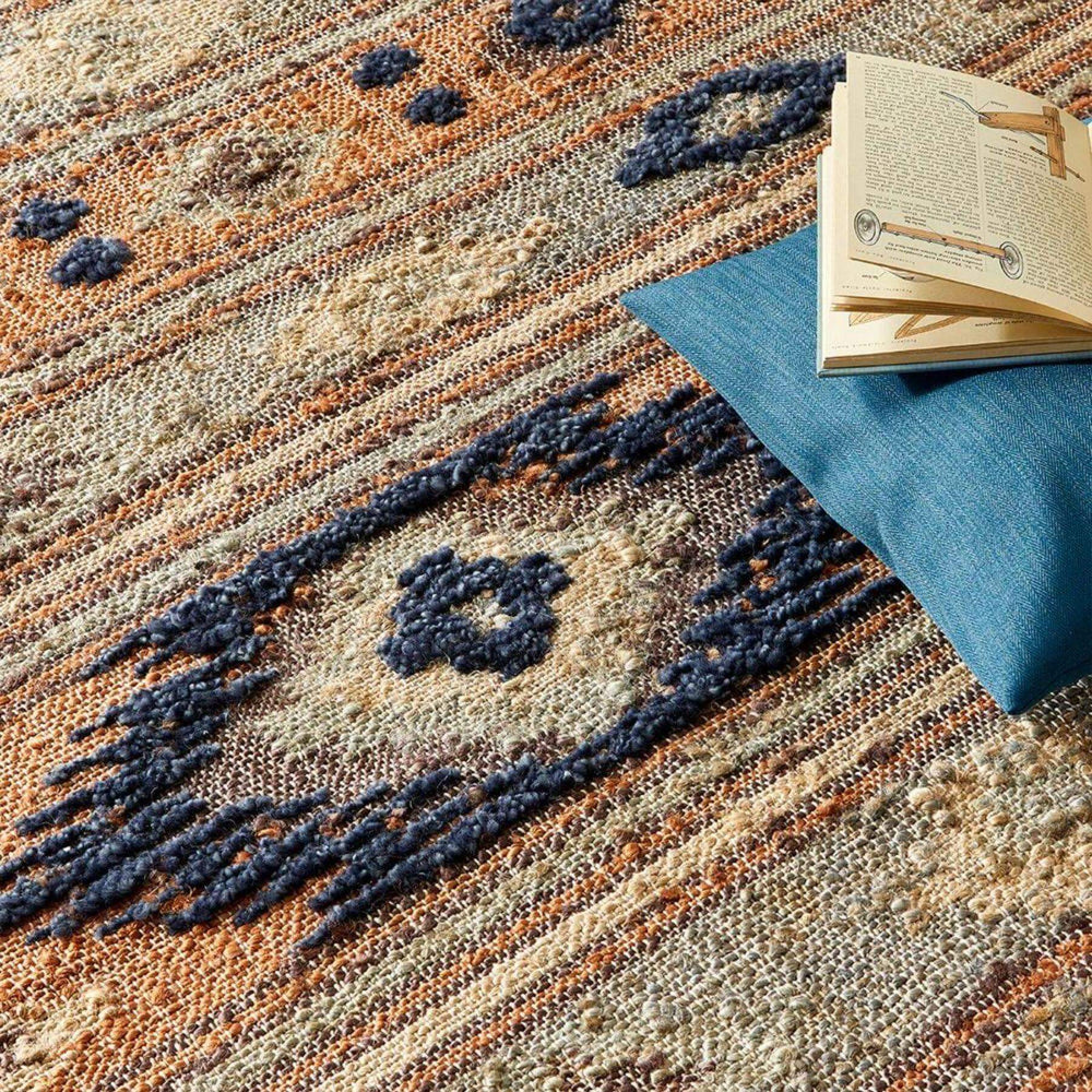 Indio Multicolour Aztec Jute Rug | Handcrafted Tribal Design