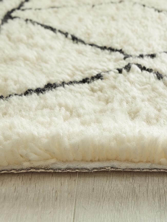 Berber Cream/Black Wool Shaggy Rug – The Rugs
