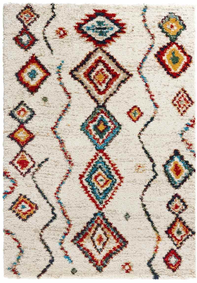 Velour Deep-Pile Rug Boho Vintage Design