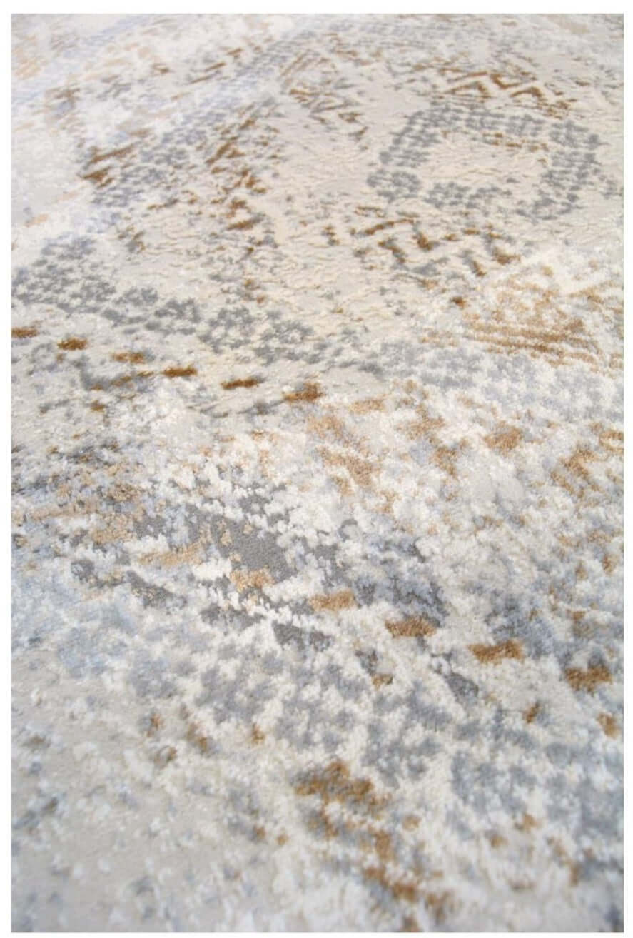 Vintage Design Living Room Rug in Cream & Ochre – The Rugs