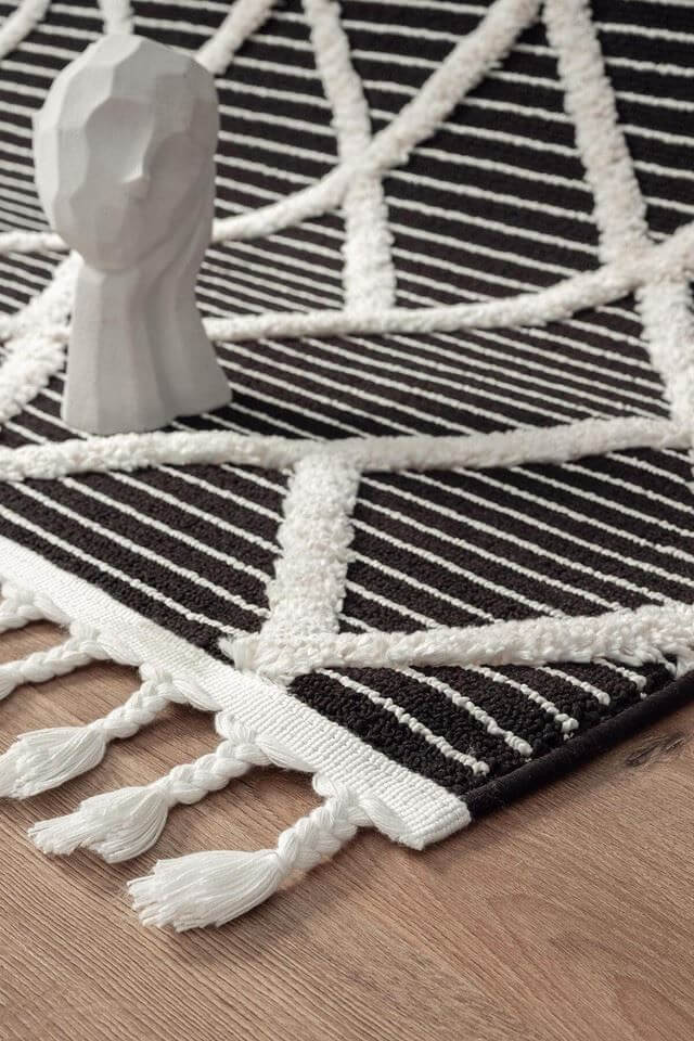 Scandi Indoor Rug Anthracite & White | Versatile Home Decor