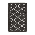 Washable Diamond Dark Grey Mat and Runner