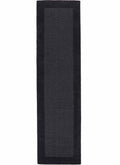Bordered Dark Grey Rug – Handmade
