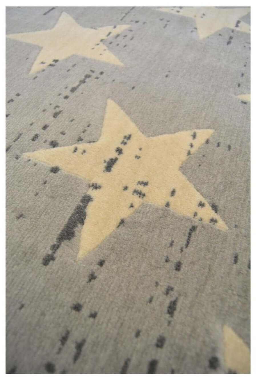 Creation Collection Star Design in Grey & Blue – The Rugs