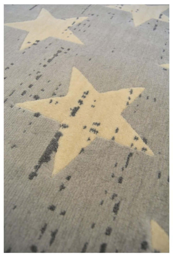 Creation Collection Star Design in Grey & Blue – The Rugs