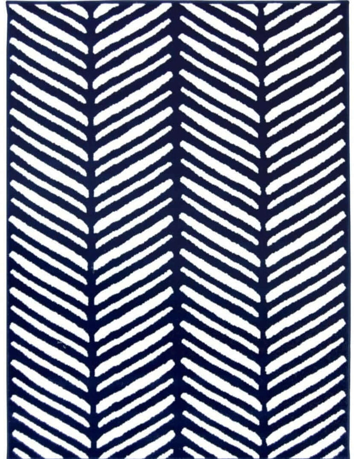 Maestro Herringbone Navy Rug | Low-Pile Elegance | The Rugs