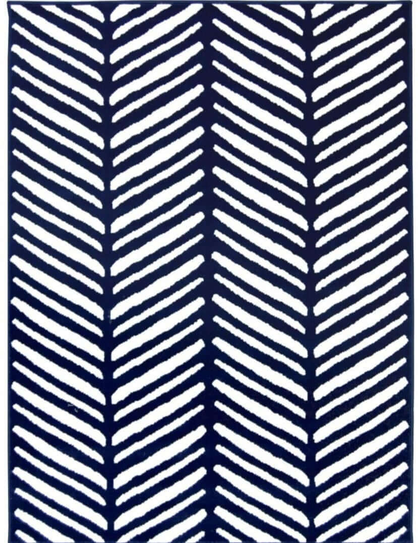 Maestro Herringbone Navy Rug | Low-Pile Elegance | The Rugs