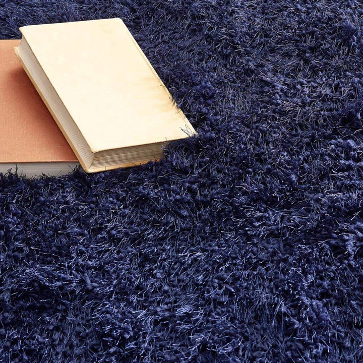 Extravagance Navy Shaggy Rug | Inspired Luxury | The Rugs