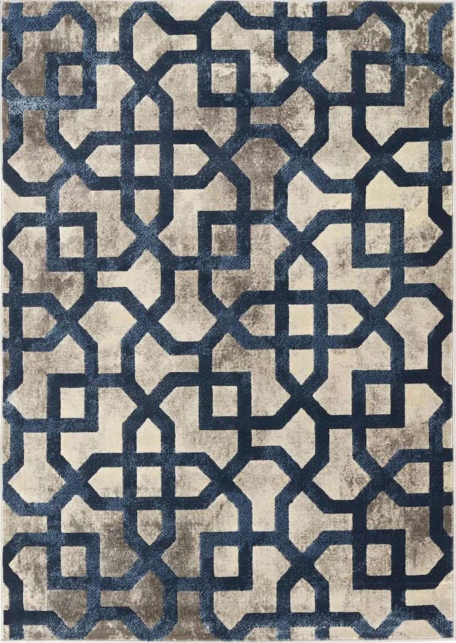 Shop Avanti Navy Moroccan Rug | Modern Geometric Design