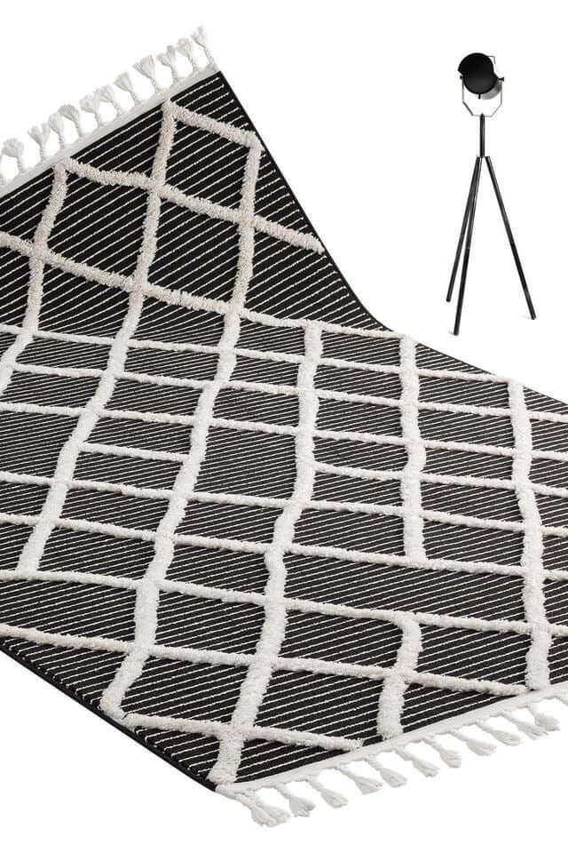 Scandi Indoor Rug Anthracite & White | Versatile Home Decor