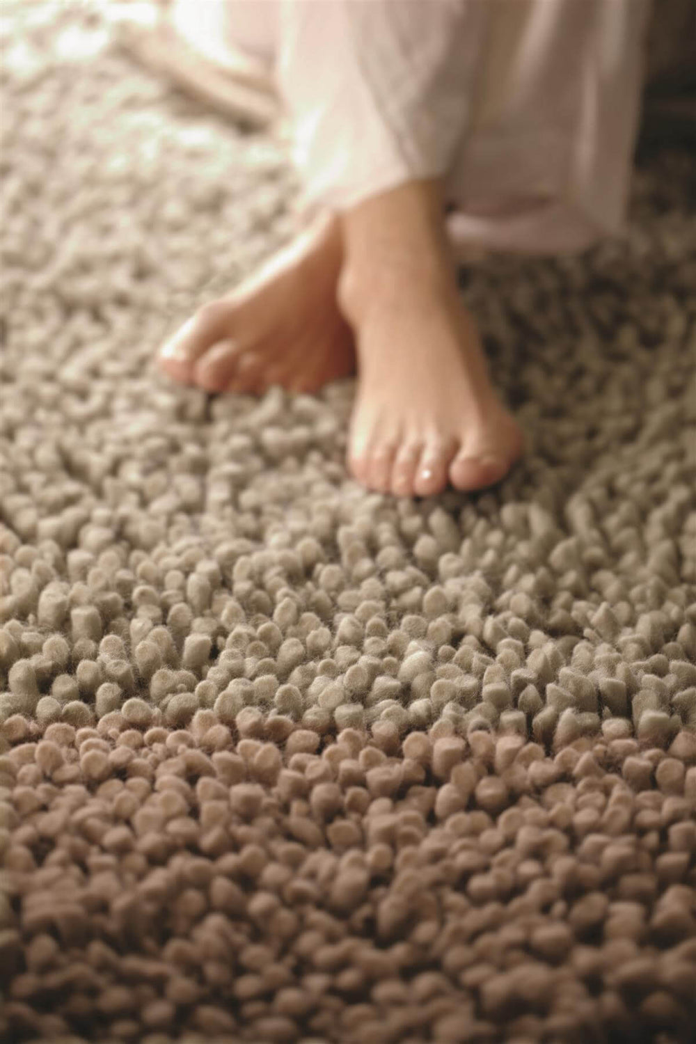 Maine Oyster Shaggy Pile Wool Rug | Rustic Charm | The Rugs