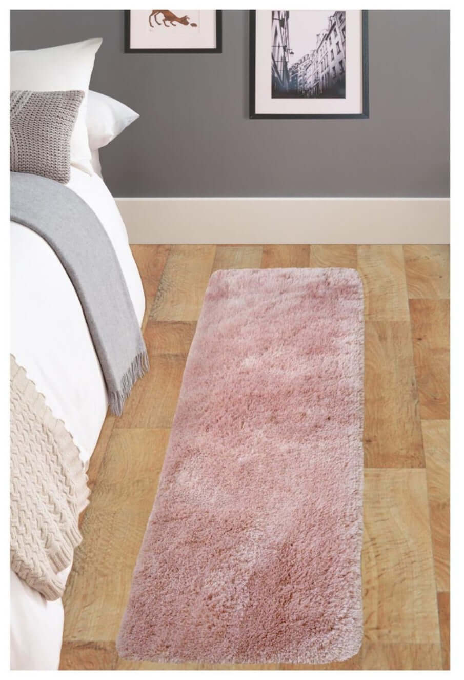 Machine Washable Shaggy Rug Plain Design in Pink – The Rugs