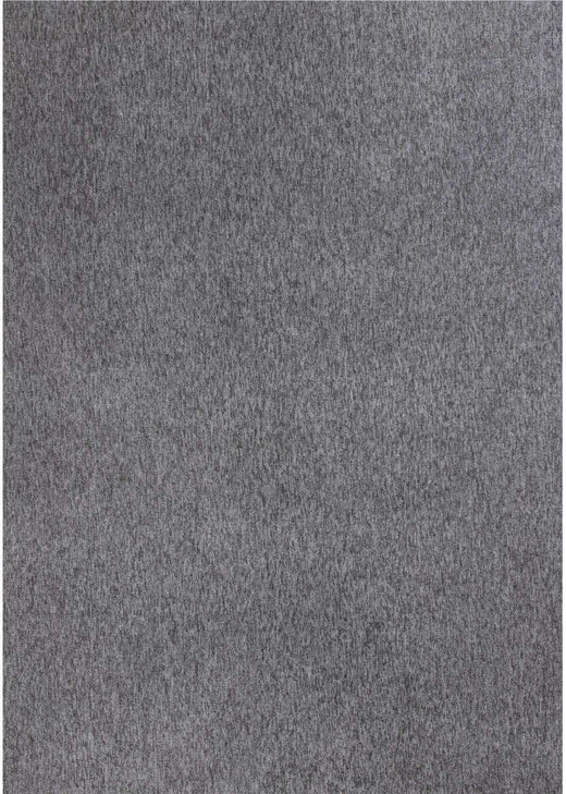 Grey Low Pile Area Rug Plain Design