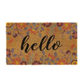 Natural Floral Hello Coir Doormat 45x75 cm