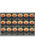 Washable Retro Floral Mat or Runner Plant Design