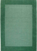 Bordered Green Rug – Handmade