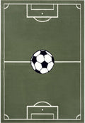 Short Pile Children’s Green Rug Estadio