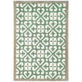 Abstract Washable Harlequin Tile Green Mat or Runner