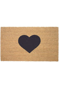 Coir Doormat Heart Solid Design 45X75 cm