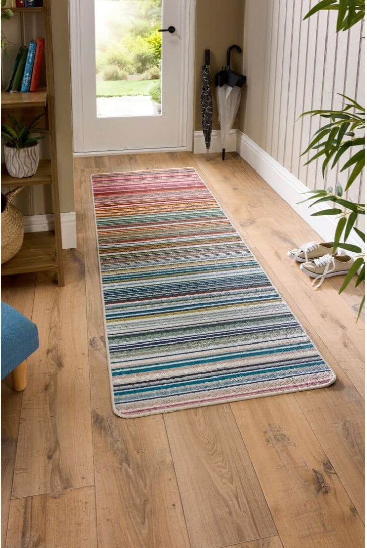 The Rugs Washable Indoor Mat Stripe Design | Durable Runner