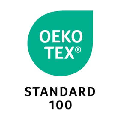OEKO-TEX Standard 100 certification logo indicating safe textiles for consumer use.