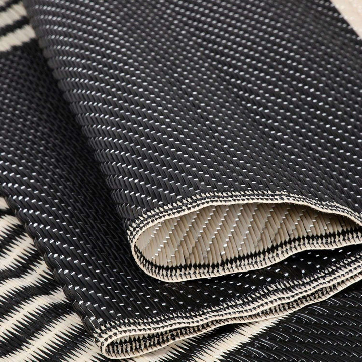 Urban Outdoor Rug Black & Beige | Geometric Design |The Rugs