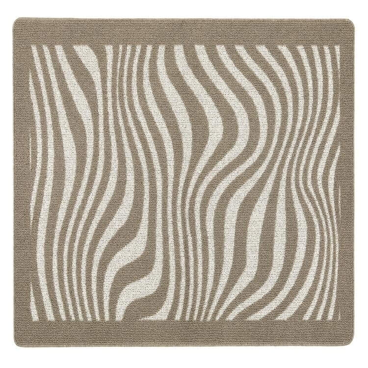 The Rugs Washable Geometric Mats in Cream & Brown | Non-Slip