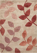 Newport Leaf Red Rug – Hand-Carved