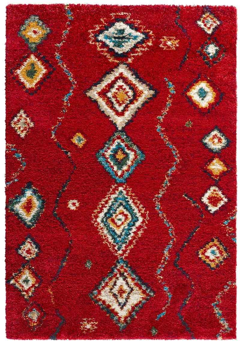 Velour Deep-Pile Rug Boho Vintage Design