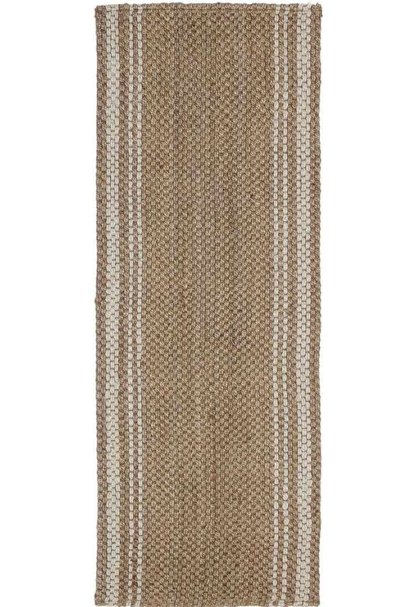 Jute Check Natural Rug Striped & Geometric Handwoven