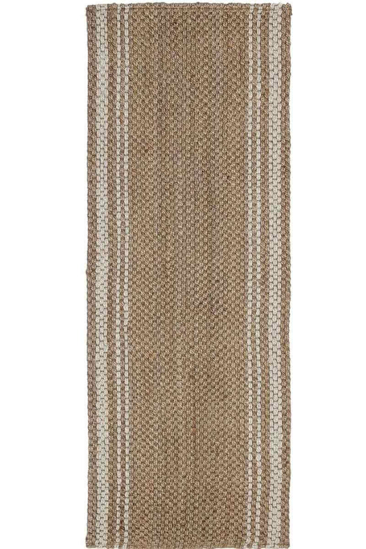 Jute Check Natural Rug Striped & Geometric Handwoven