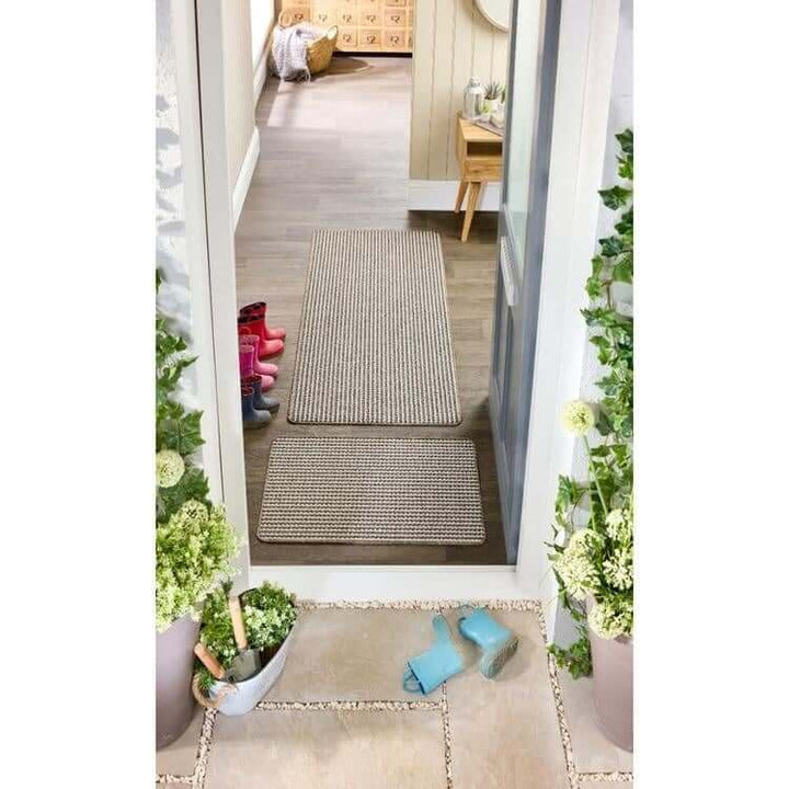 The Rugs Twist Stripe Washable Mat & Runner Beige | Stylish