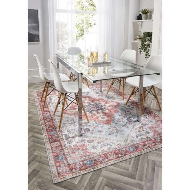 The Rugs Washable Rug Eterna Red: Vintage Style - Easy Care