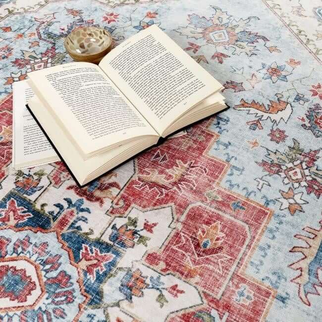 The Rugs Washable Rug Eterna Red: Vintage Style - Easy Care