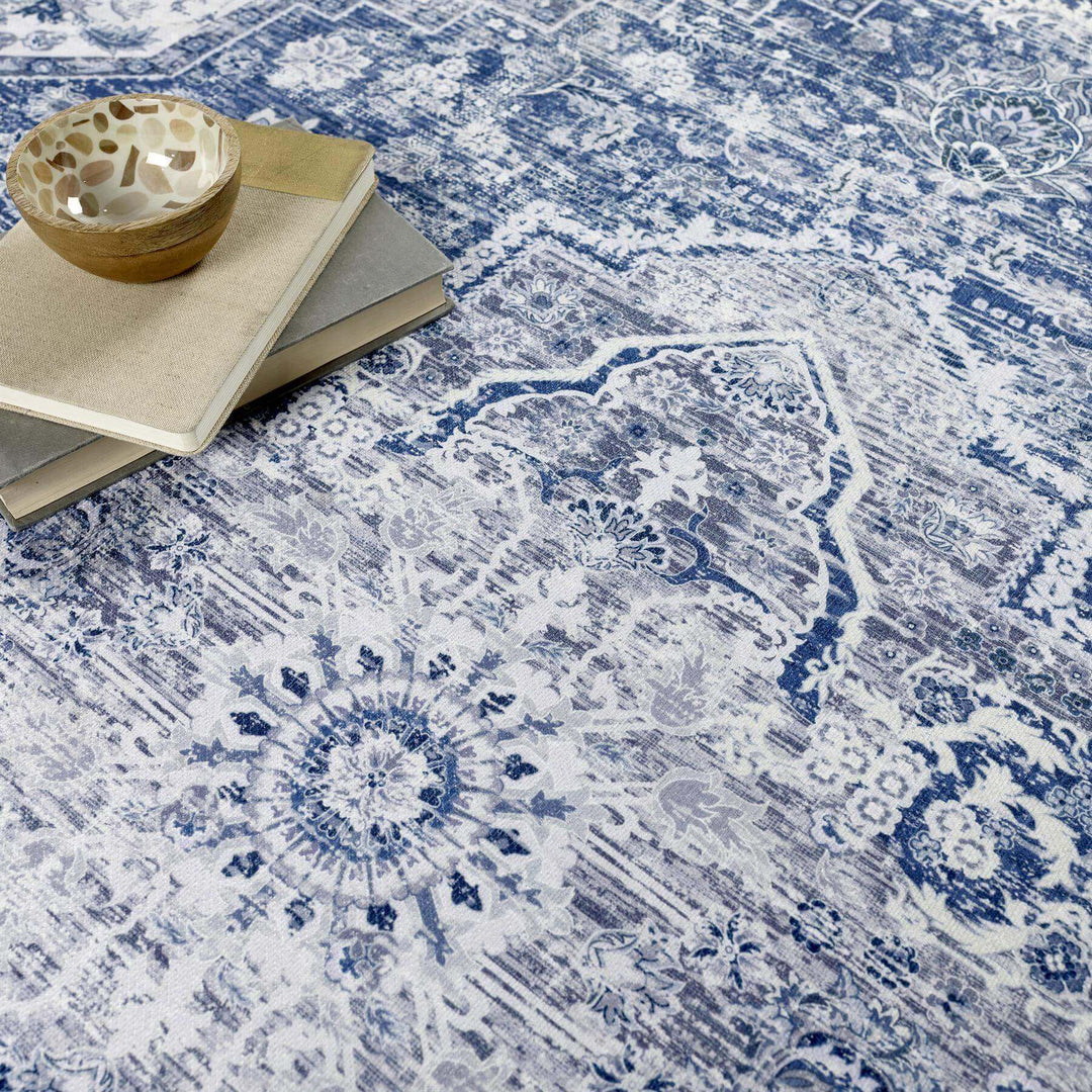 The Rugs Washable Garda Blue Rug | Practical Home Decor