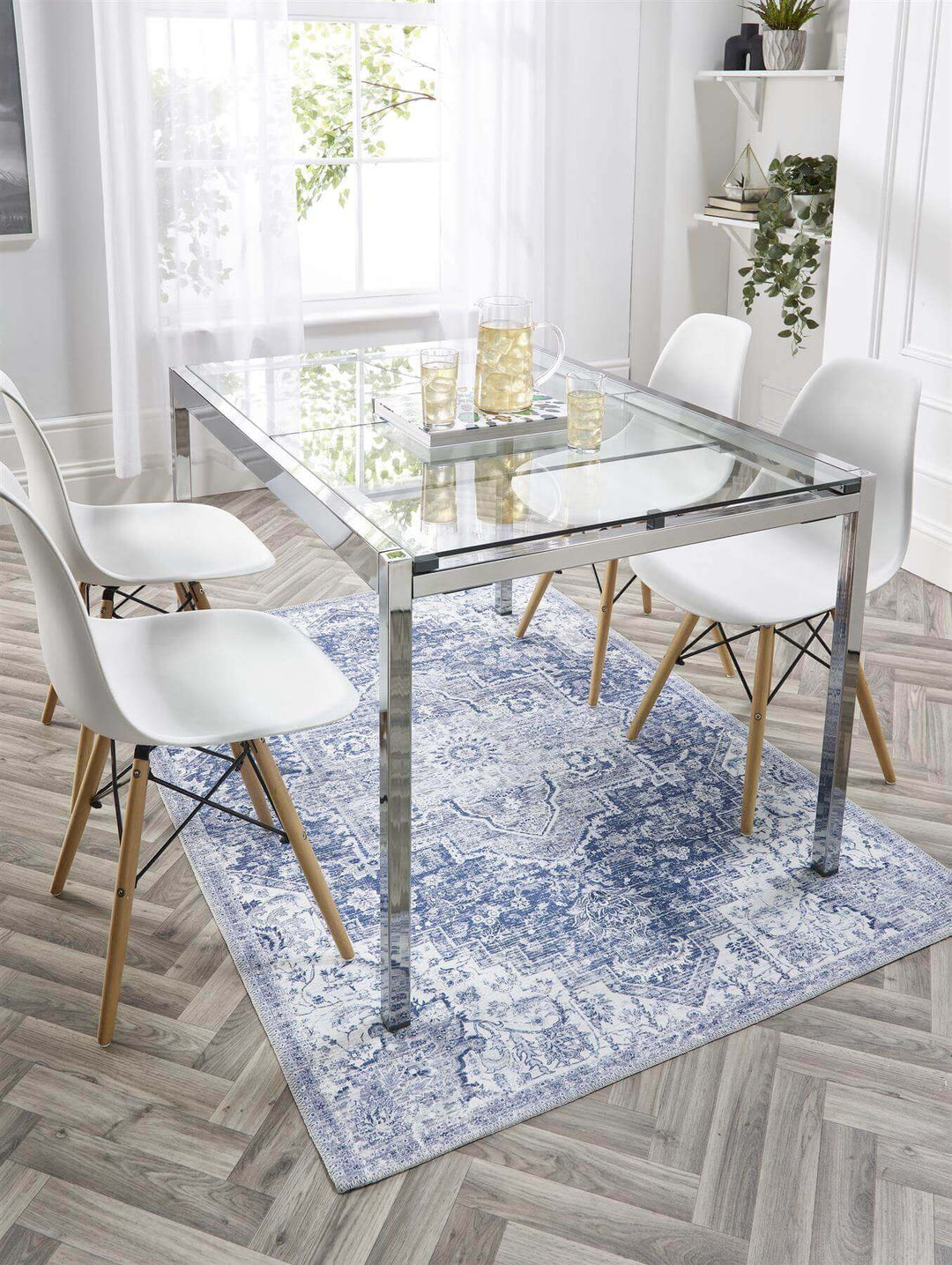 The Rugs Washable Garda Blue Rug | Practical Home Decor