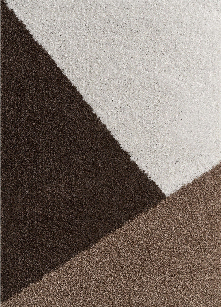 Shaggy Rug Geometric Design Brown | Luxury Comfort |The Rugs