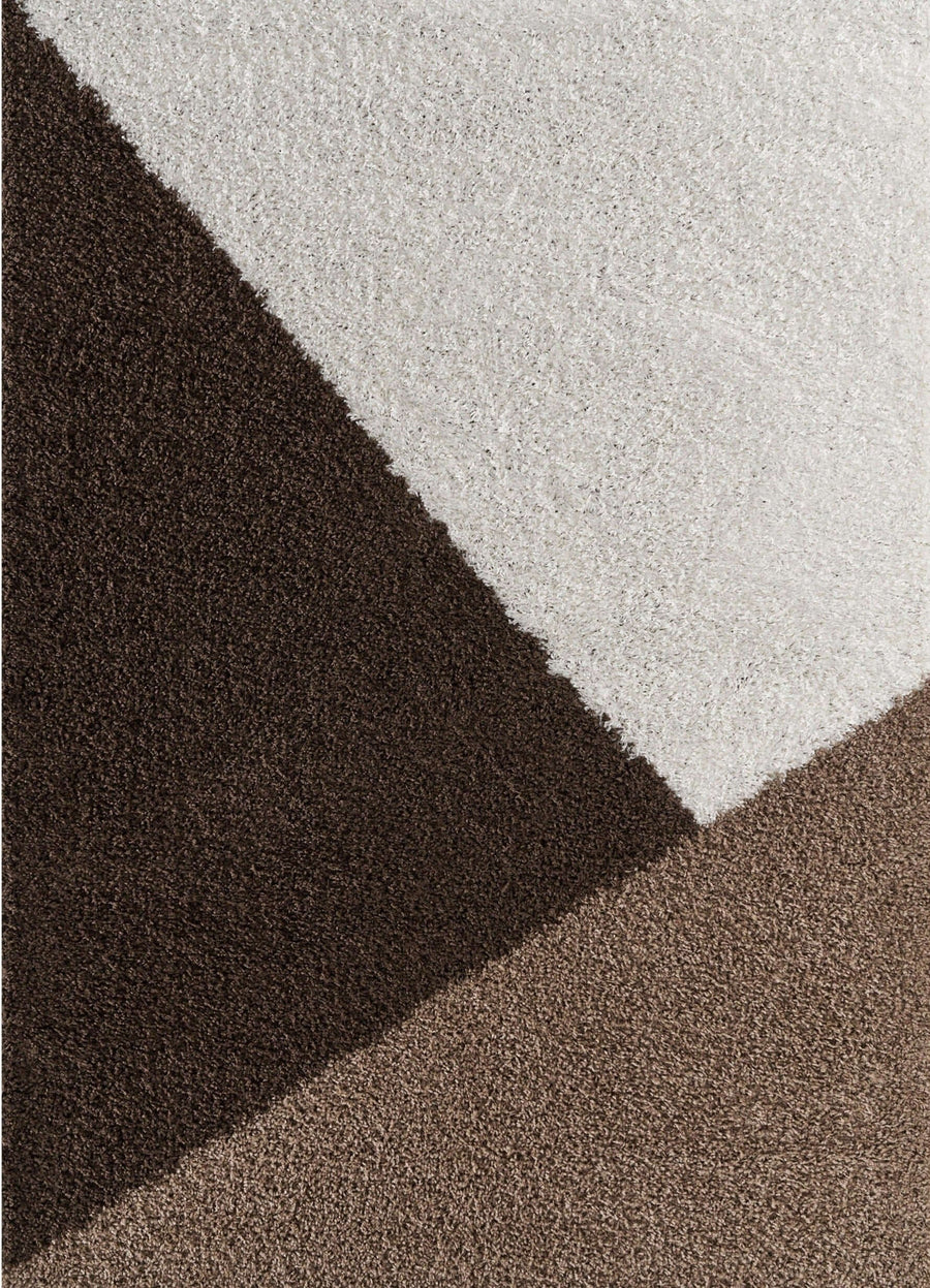 Shaggy Rug Geometric Design Brown | Luxury Comfort |The Rugs