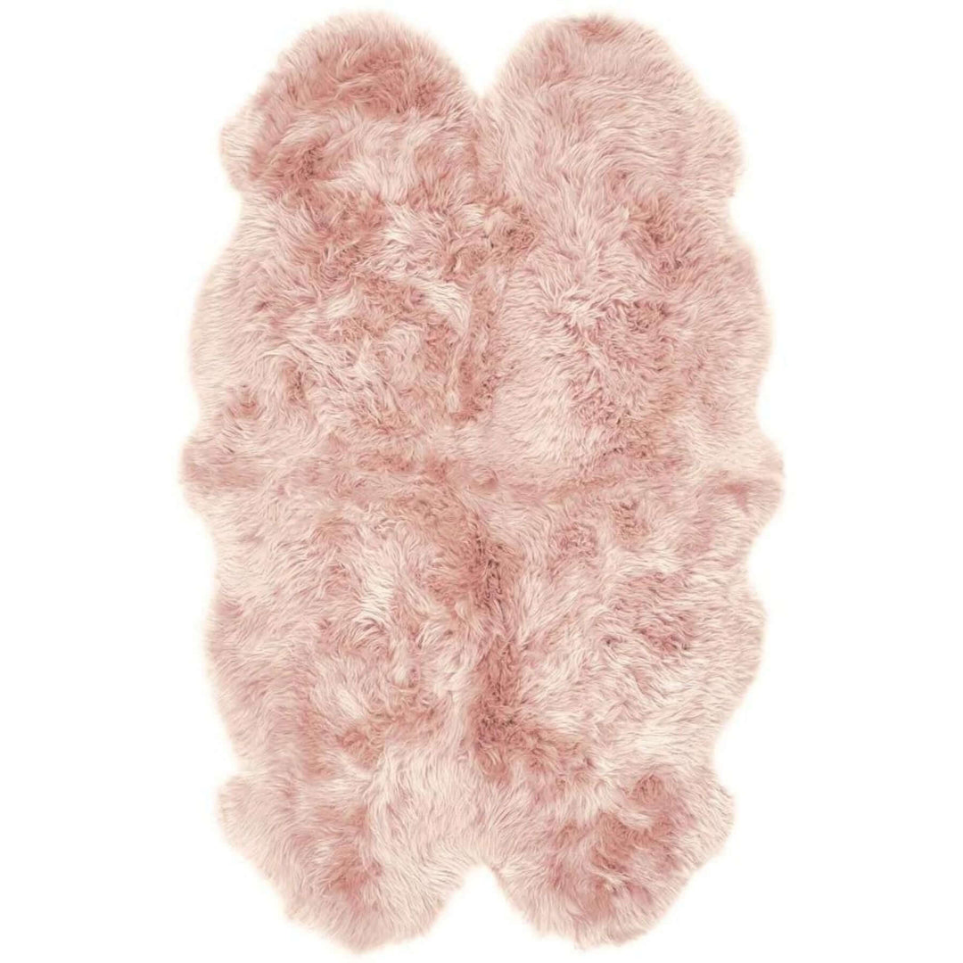 Genuine Rose Sheepskin Faux Fur Rug | Luxurious Home Decor