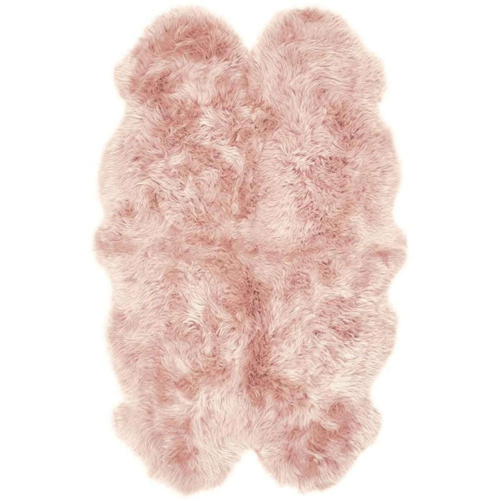Genuine Rose Sheepskin Faux Fur Rug | Luxurious Home Decor