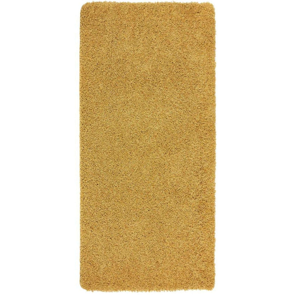 Washable Ochre Shaggy Rug |Stain-Resistant & Family-Friendly