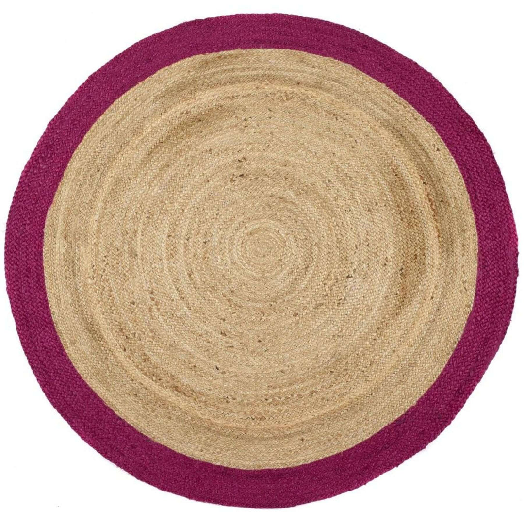 Bordered Raspberry Jute Rug | Natural Home Decor | The Rugs