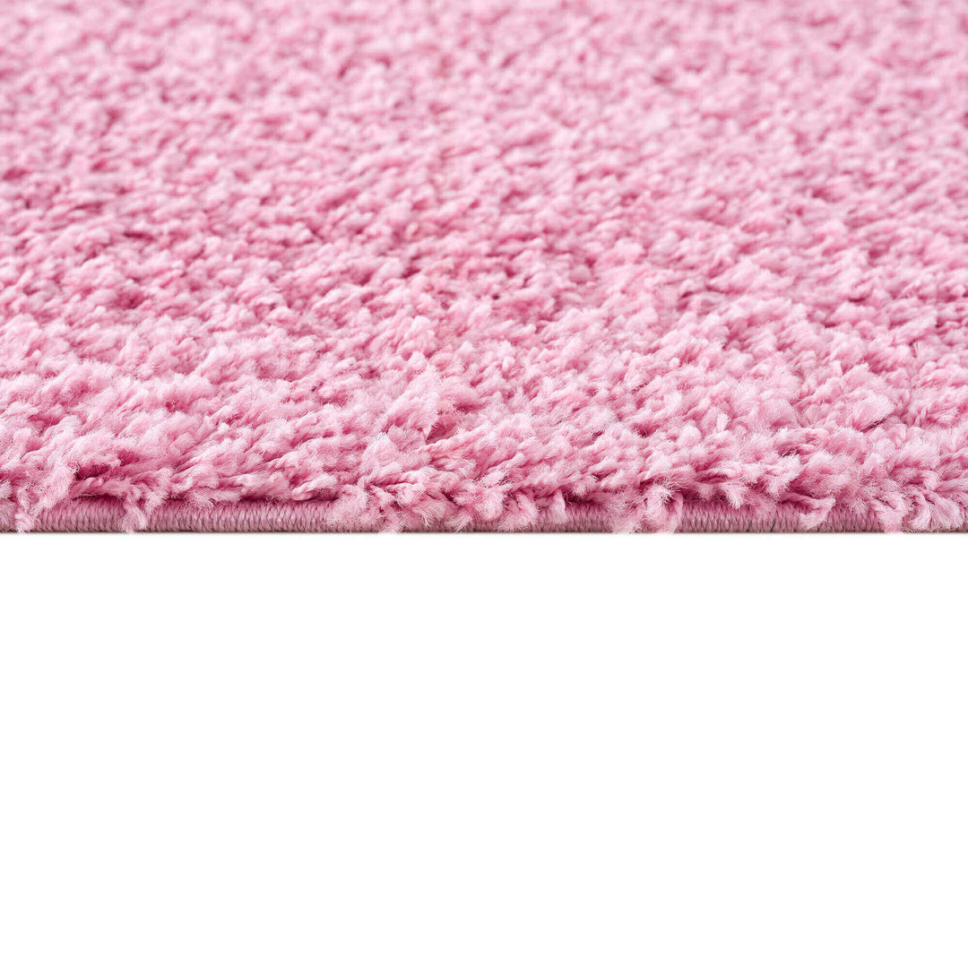Shaggy Rug Plain Pink Rectangle Shape | The Rugs