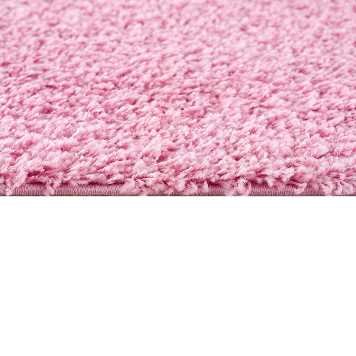 Shaggy Rug Plain Pink Rectangle Shape | The Rugs