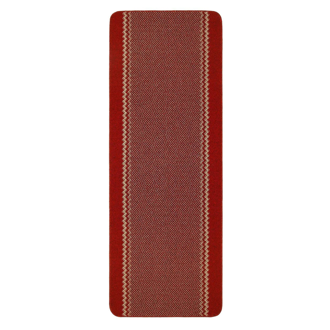 Machine Washable Red Design Mats | Bordered Line | The Rugs