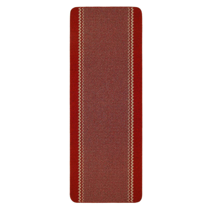Machine Washable Red Design Mats | Bordered Line | The Rugs