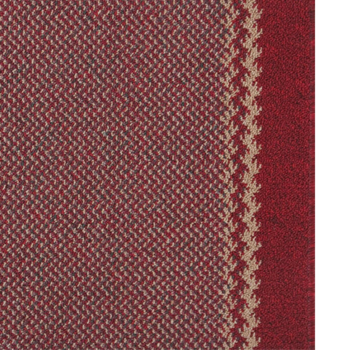 Machine Washable Red Design Mats | Bordered Line | The Rugs