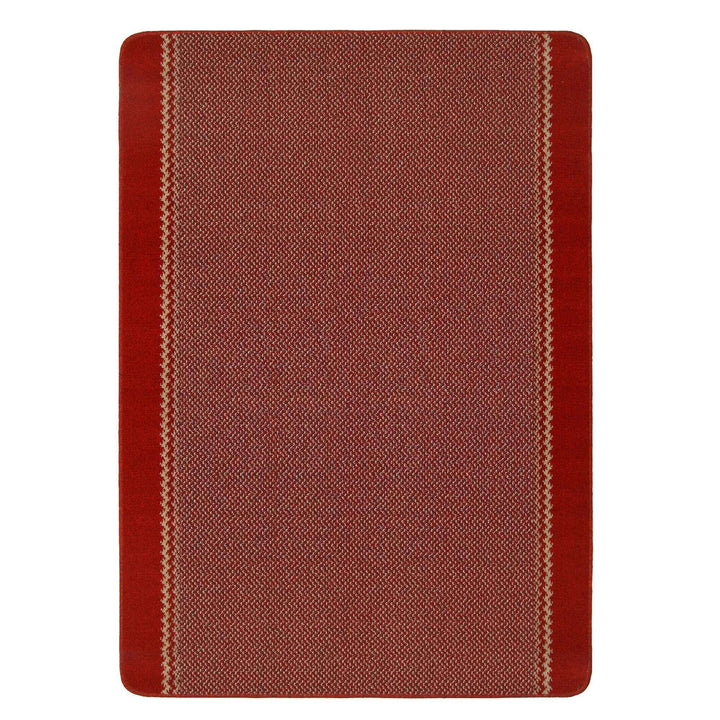 Machine Washable Red Design Mats | Bordered Line | The Rugs