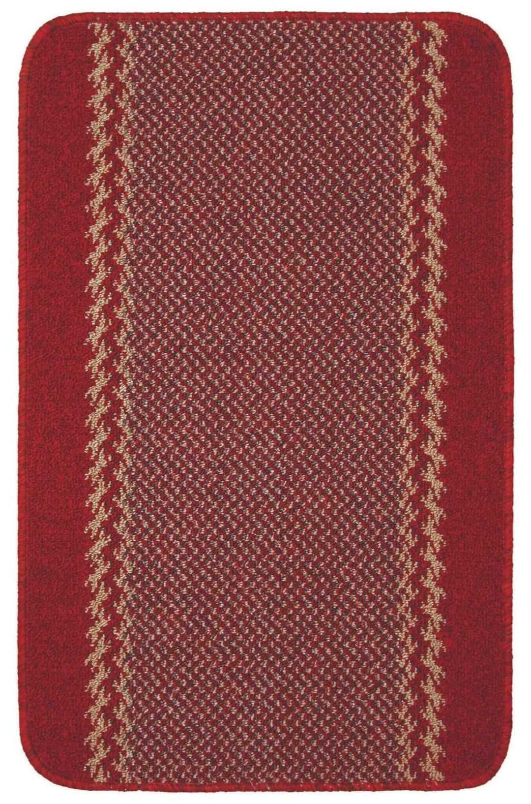 Machine Washable Red Design Mats | Bordered Line | The Rugs