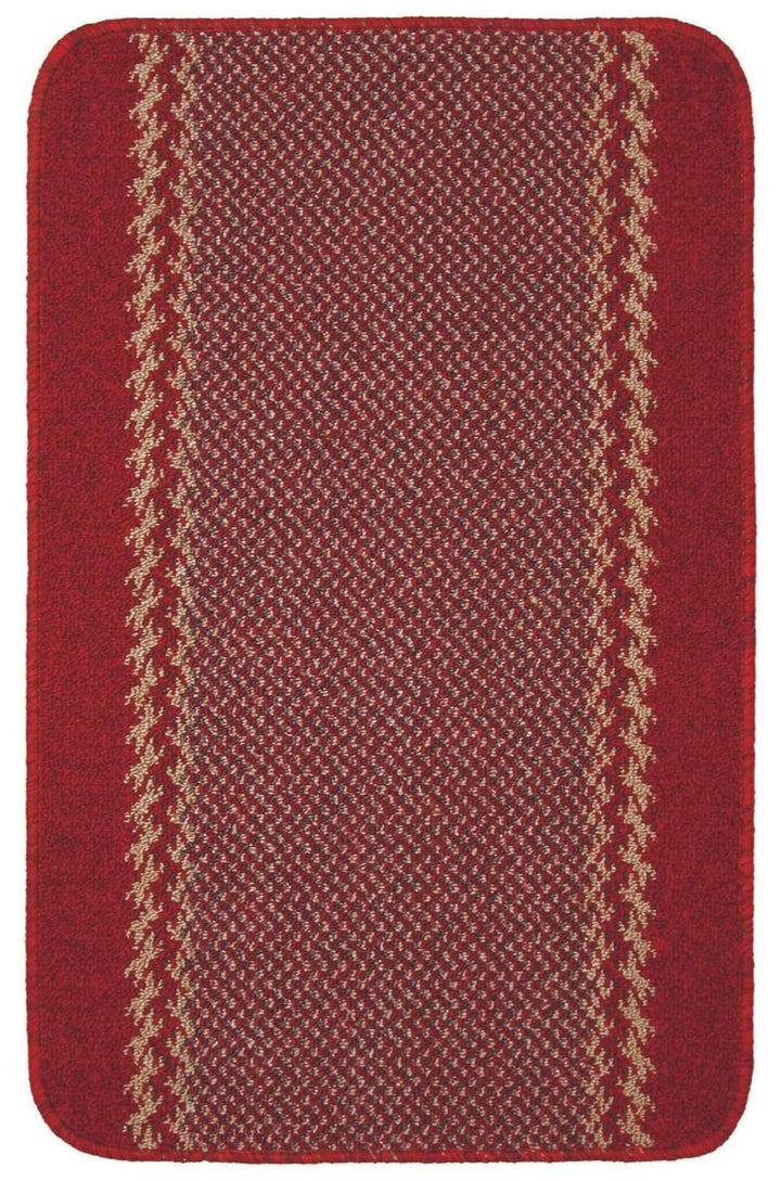 Machine Washable Red Design Mats | Bordered Line | The Rugs